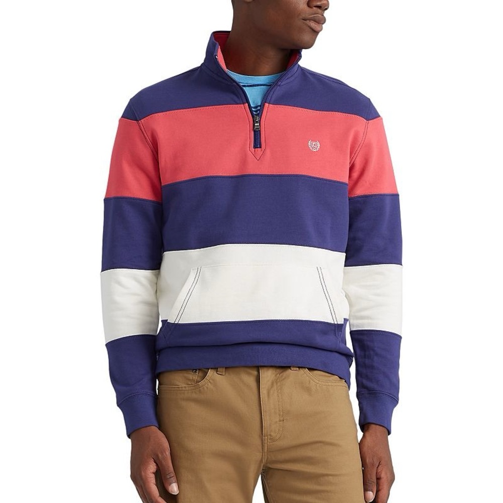Men’s Chaps Classic Fit Quarter Zip Striped Pullover
